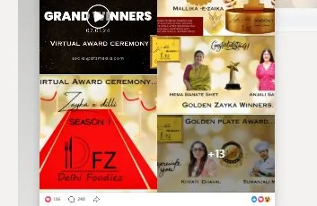 Zayka-e-Dilli virtual award ceremony winners collage